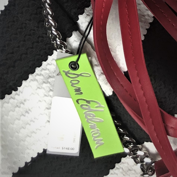 Sam Edelman Red Suede and Stud Crossbody Bag - Picture 8 of 8